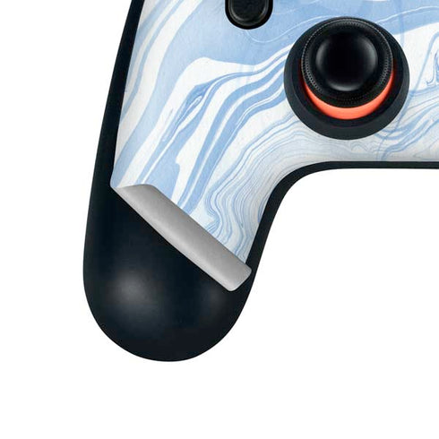 Blue Marbling Google Stadia Controller Skin