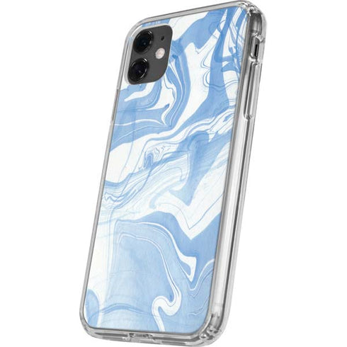 Blue Marbling iPhone 11 Clear Case