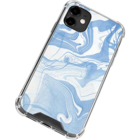 Blue Marbling iPhone 12 Clear Case
