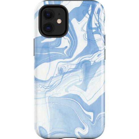 Blue Marbling iPhone 12 Mini Impact Case