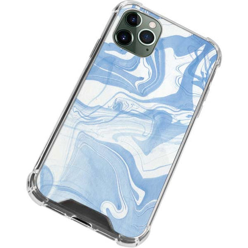 Blue Marbling iPhone 12 Pro Clear Case