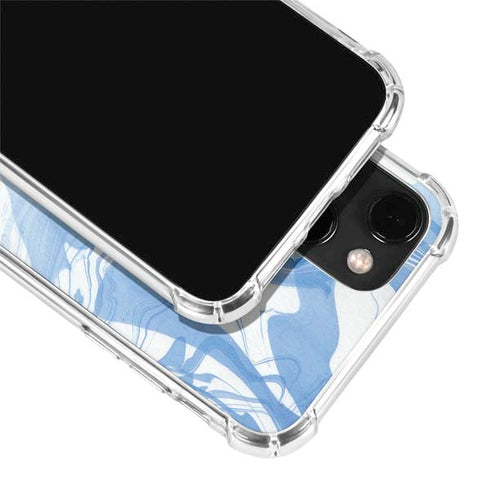 Blue Marbling iPhone 13 Mini Clear Case