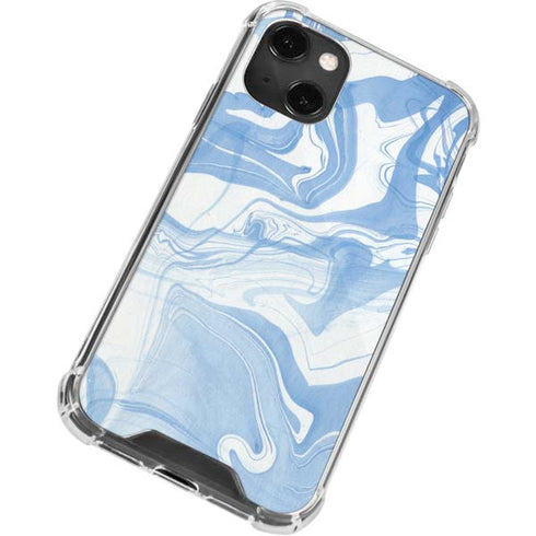 Blue Marbling iPhone 13 Mini Clear Case