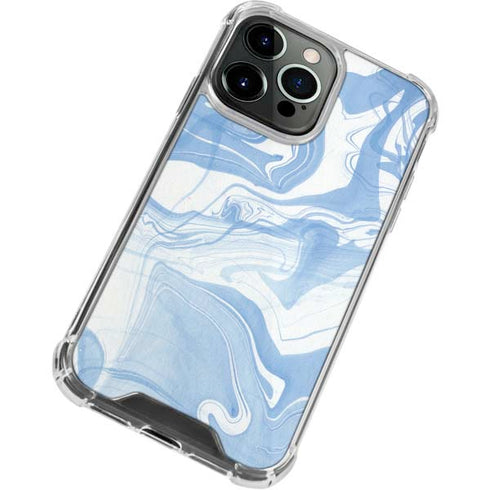 Blue Marbling iPhone 13 Pro Max Clear Case