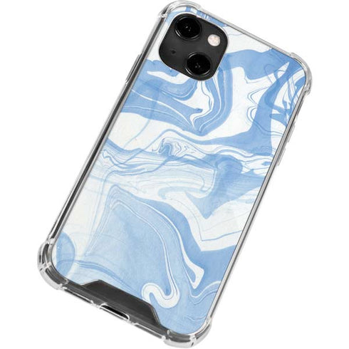 Blue Marbling iPhone 14 Clear Case