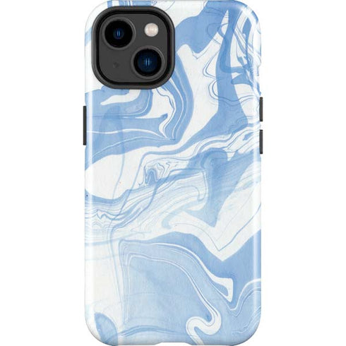 Blue Marbling iPhone 14 Plus Impact Case