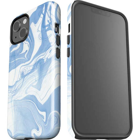 Blue Marbling iPhone 15 Plus Impact Case