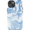 Blue Marbling iPhone 14 Impact Case