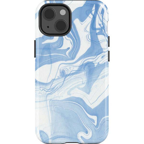 Blue Marbling iPhone 15 Impact Case