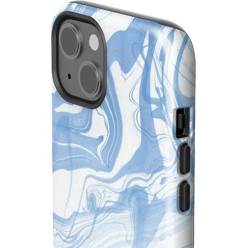 Blue Marbling iPhone 15 Impact Case