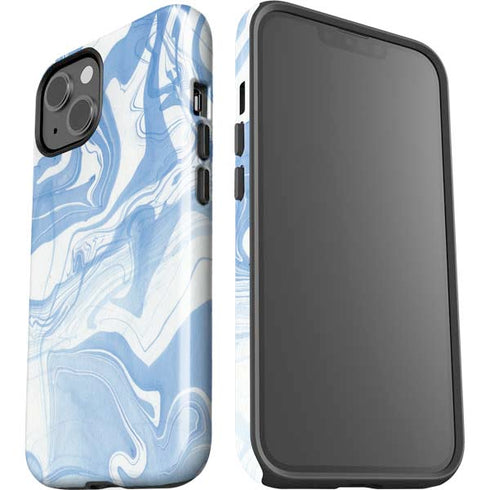 Blue Marbling iPhone 15 Impact Case