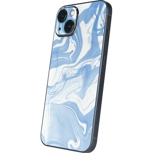 Blue Marbling iPhone 15 Plus Skin