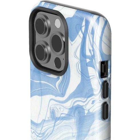 Blue Marbling iPhone 15 Pro Impact Case