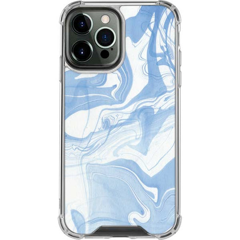 Blue Marbling iPhone 14 Pro Max Clear Case