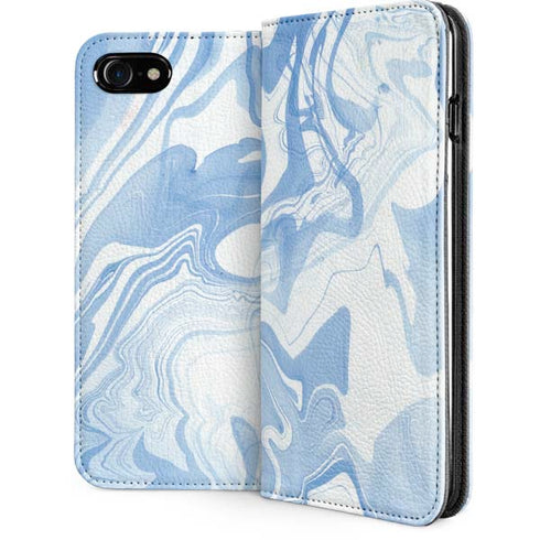 Blue Marbling iPhone SE (2nd & 3rd Gen) Folio Case
