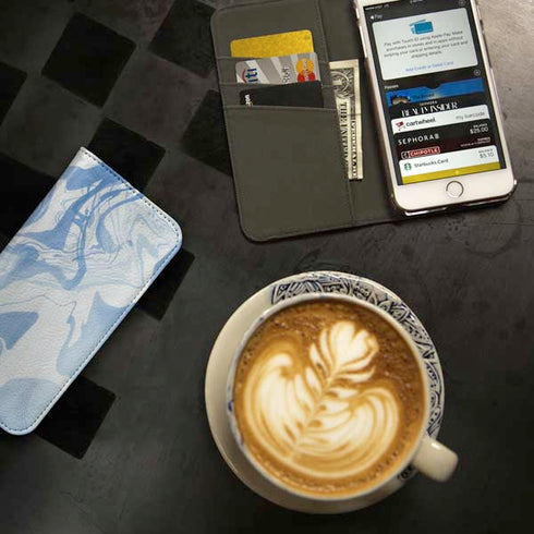 Blue Marbling iPhone SE (2nd & 3rd Gen) Folio Case