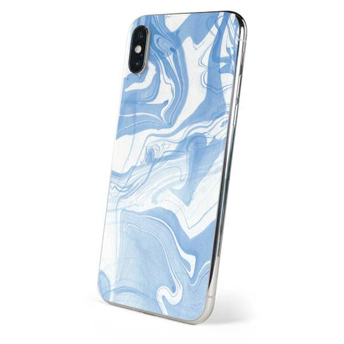 Blue Marbling iPhone XS Skin