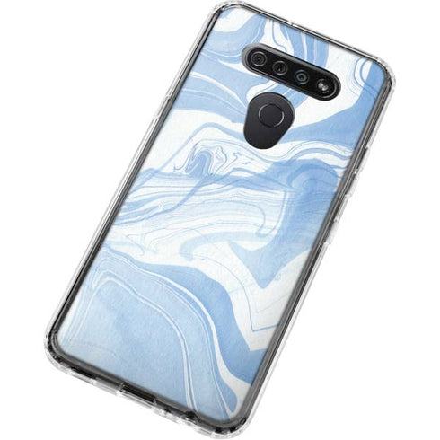 Blue Marbling LG K51/Q51 Clear Case