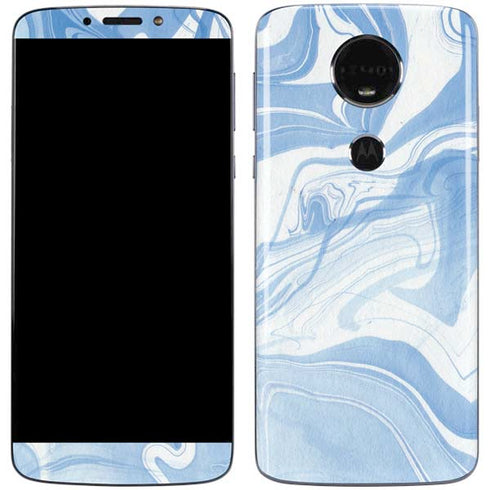 Blue Marbling Moto E5 Plus Skin