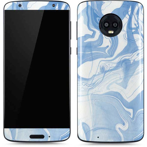 Blue Marbling Moto G6 Skin
