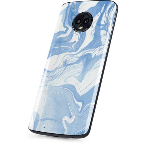 Blue Marbling Moto G6 Skin