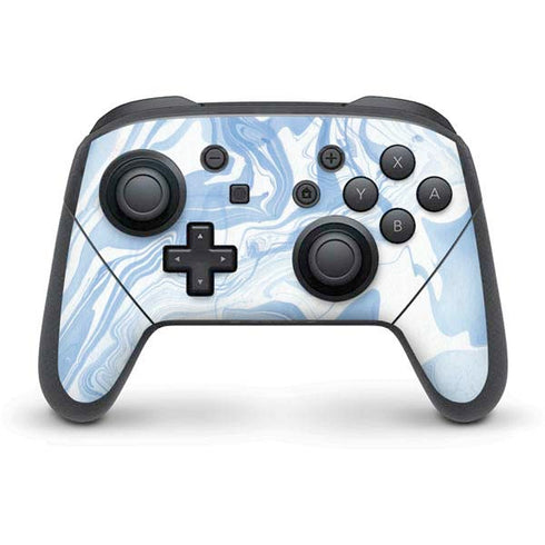 Blue Marbling Nintendo Switch Pro Controller Skin