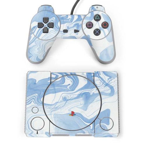 Blue Marbling PlayStation Classic Bundle Skin
