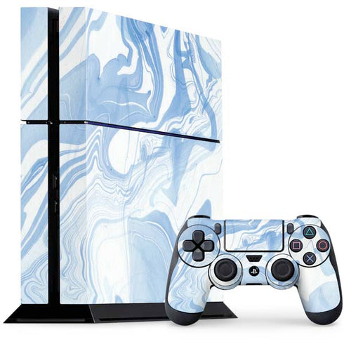Blue Marbling PS4 Console and Controller Bundle Skin