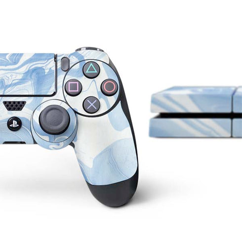 Blue Marbling PS4 Console and Controller Bundle Skin