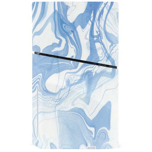 Blue Marbling PS5 Slim Disk Console Skin