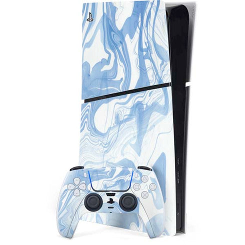 Blue Marbling PS5 Slim Digital Edition Bundle Skin