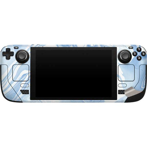 Blue Marbling Steam Deck Handheld Gaming Computer Skin