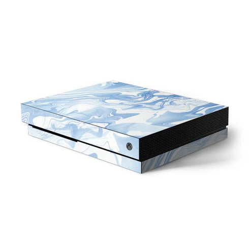 Blue Marbling Xbox One X Console Skin