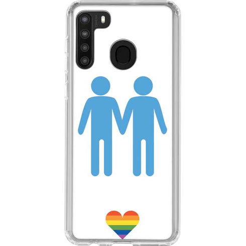 Blue Pride Galaxy A21 Clear Case