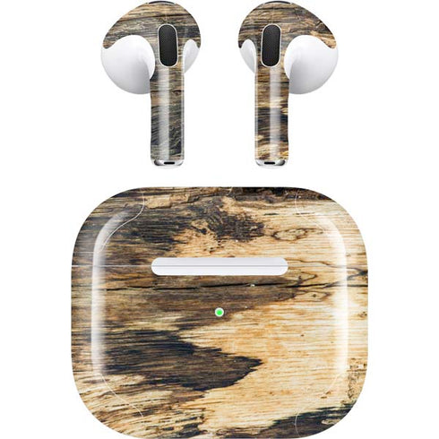 Blue Resin Wood Apple AirPods (3rd Gen 2021) Skin