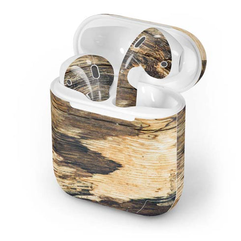 Blue Resin Wood Apple AirPods Skin