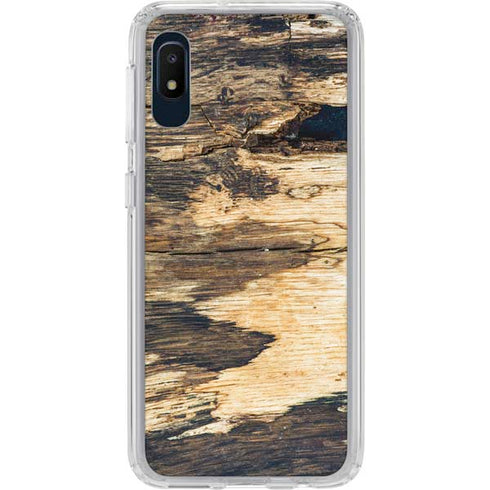 Blue Resin Wood Galaxy A10e Clear Case