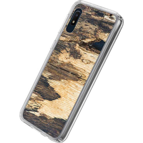 Blue Resin Wood Galaxy A10e Clear Case