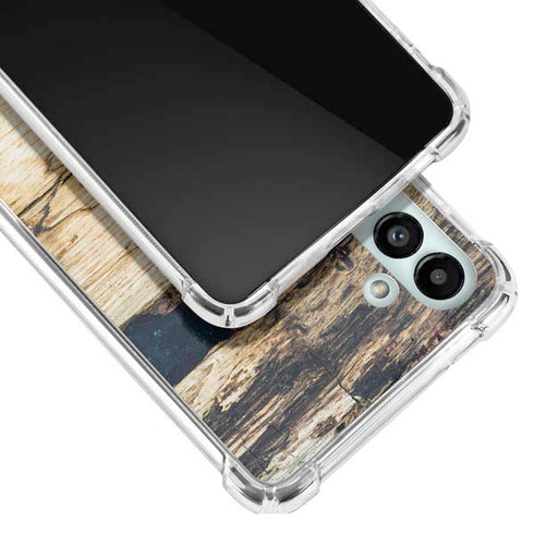 Blue Resin Wood Galaxy A13 5G Clear Case