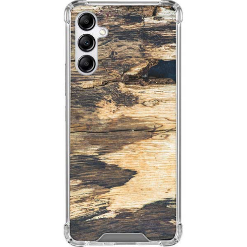 Blue Resin Wood Galaxy A14 5G Clear Case