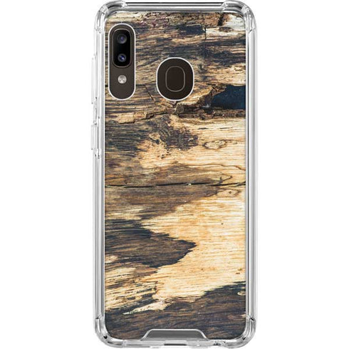 Blue Resin Wood Galaxy A30 Clear Case