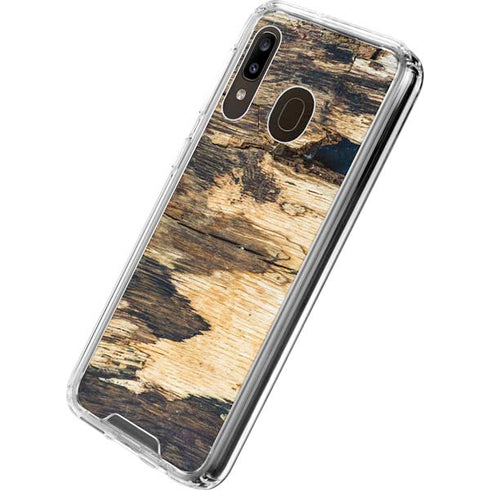 Blue Resin Wood Galaxy A30 Clear Case