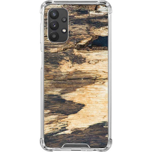 Blue Resin Wood Galaxy A32 5G Clear Case