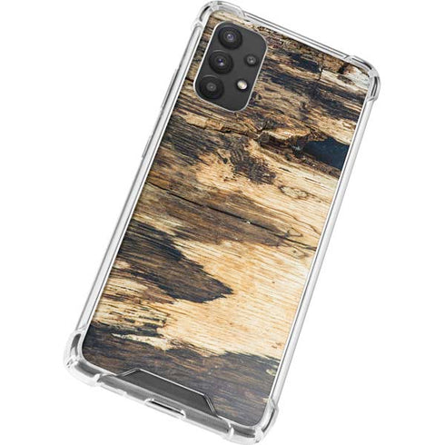 Blue Resin Wood Galaxy A32 5G Clear Case