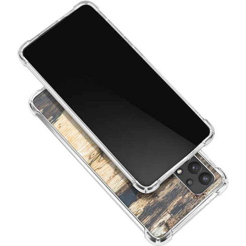 Blue Resin Wood Galaxy A32 5G Clear Case