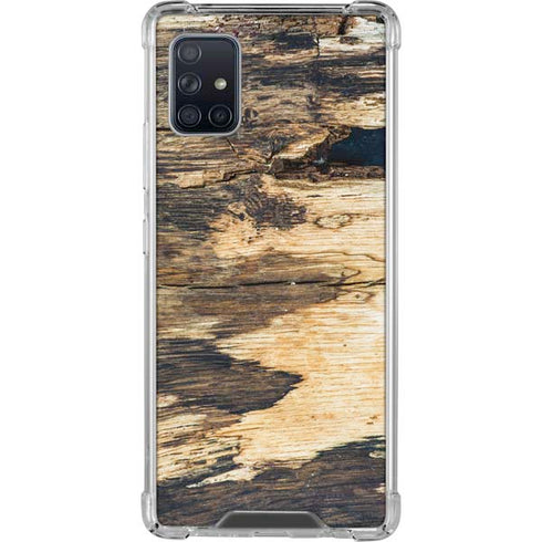 Blue Resin Wood Galaxy A51 5G Clear Case