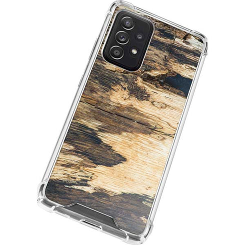 Blue Resin Wood Galaxy A52 5G Clear Case