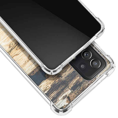 Blue Resin Wood Galaxy A52 5G Clear Case