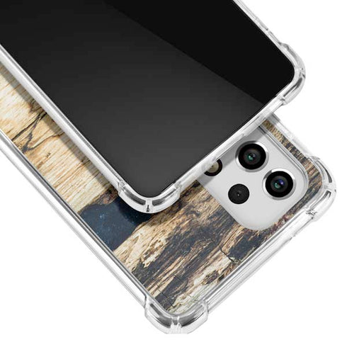 Blue Resin Wood Galaxy A53 5G Clear Case