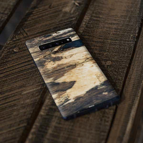 Blue Resin Wood Galaxy S10 Skin